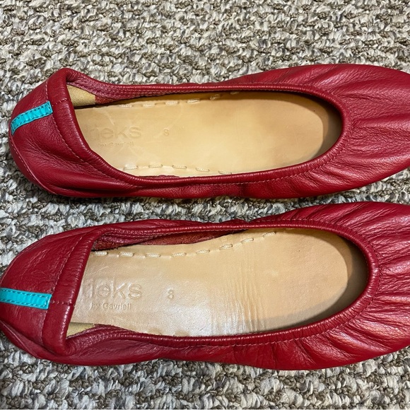 Tieks Red Ballet Flats leather slip on shoes Size 8 - Picture 4 of 6